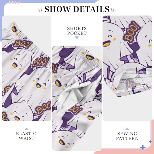 ZZKKO Cute Ghost Halloween Boys Pants for Kids Jogger Pants with Pockets S-XL4