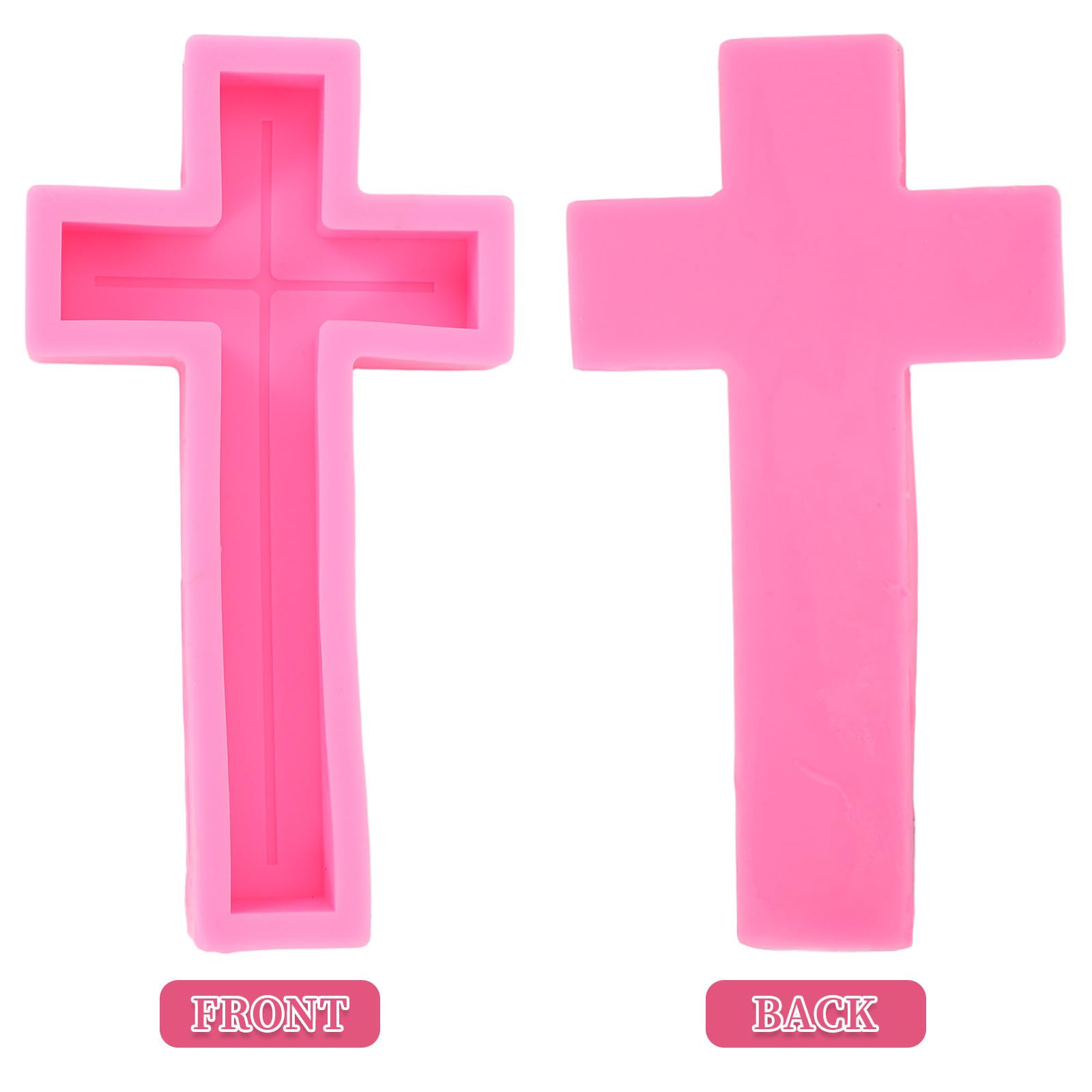 VILLCASE Molde de Cruz de Silicona Flexible para Manualidades Diseño Grande, Resistente a Altas Temperaturas, Adecuado para Estudios y Creación de Velas Religiosas