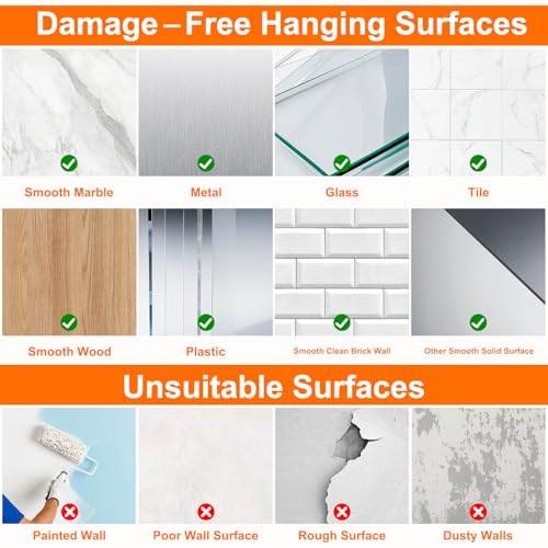 Image of DDMY Heavy Duty Adhesive Hooks for Hanging 50lb(Max) Black Wall Hooks with Strong Sticky,No Damage Removable Hook Waterproof & Reusable for Bathroom, Kitchen, Shower, Outdoor Decor -8 Pack