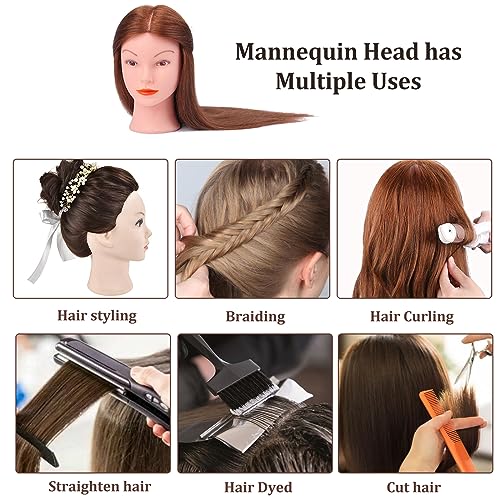 Training Head, Yofuly 18 Inch Hairdressing Head 100% Real Human Hair - Image 4