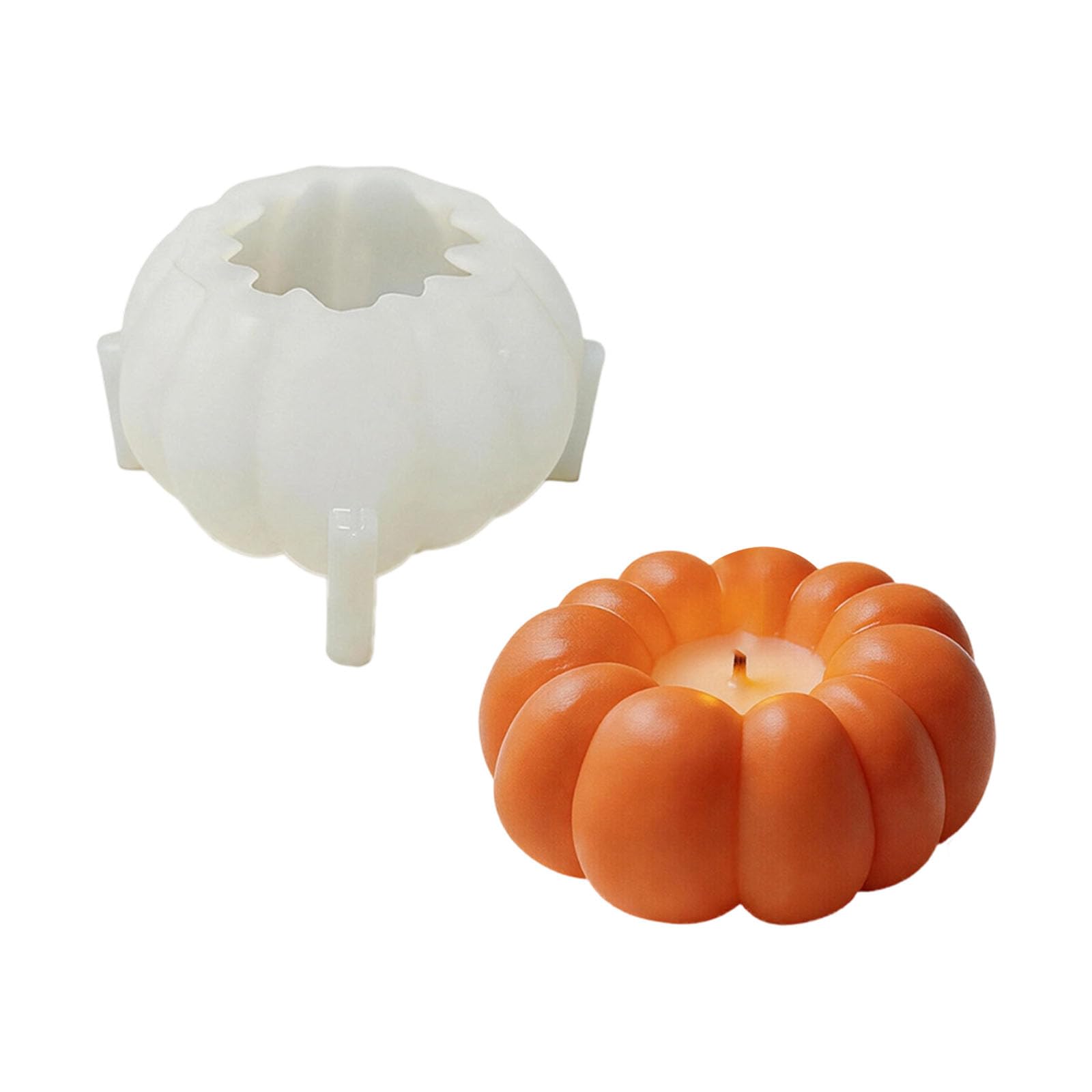 Oxxggkao Multipurpose Pumpkin Shape Silicone Molds Easy Demolding for Soap Gypsum Ornament and Epoxy Resin Equipment