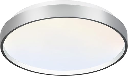 DLLT - Lámpara de techo LED moderna de 24 W, de 13 pulgadas, color plateado, de perfil bajo, luz redonda fina para cocina, dormitorio, sala de disponible en Yaxa Peru