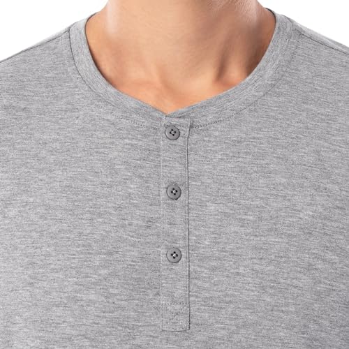 Fruit of the Loom Men's 360 Stretch Long Sleeve Henley Top and Pant Sleep Pajama Set3