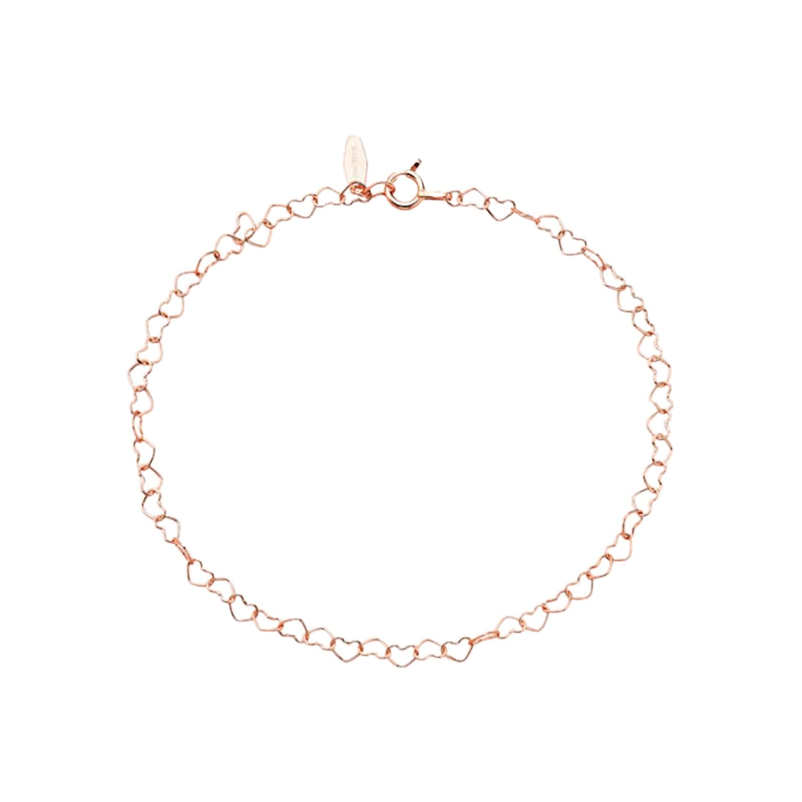 KnSam Różowe złoto 750 bransoletka charms prawdziwa biżuteria, damska bransoletka w kształcie serca, 18-karatowe złoto, 18 cm