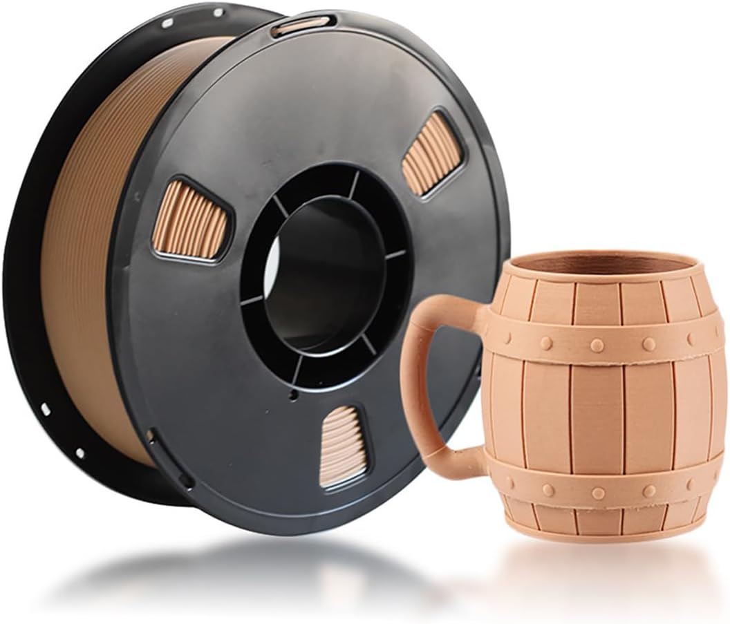 CAKERS Wood Filament PLA 3D Printer Filament|3D Printing Filament 1.75mm(+/- 0.02mm),1kg(2.2lbs)/Spool|Easy to Use 3D Printer Supplies Accessories