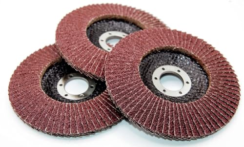 Fächerscheiben 125 mm Set (4 Stück) – Korn 60/100/120/240 – Lamellenschleifscheiben für Winkelschleifer – Metall, Holz & Rost Entfernen
