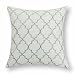Euphoria Home Decorative Cushion Covers Pillows Shell Linen Blend Embroidery Small Trellis Chain Accent Neutral Gray 17" X 17"