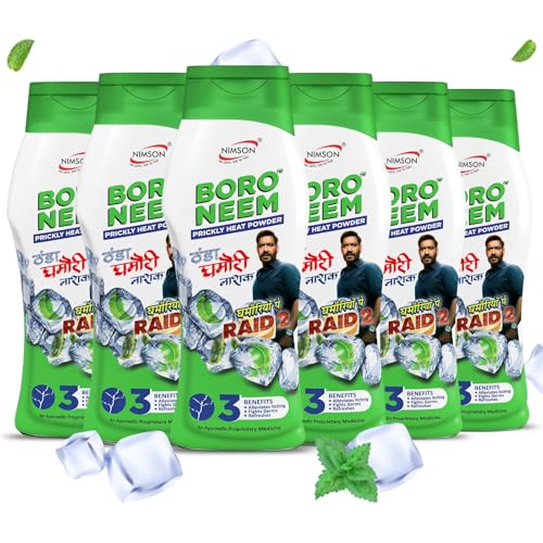 Nimson Boro Neem Prickly Heat Talcum Powder | Instant Cooling, Sweat & Odor Control, Soothes Rashes & Skin Irritation | Long-Lasting Freshness for All