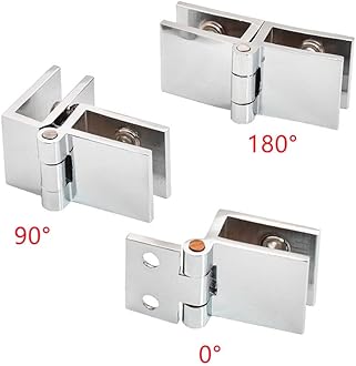 2Pcs Glass Door Hinges 0 Degree DegreeHinge Shower Screen Hinges No Drilling Glass Door Clamp Hinges for 5-8mm Thick Glass Bathroom Shower Door Cabinet Cupboard