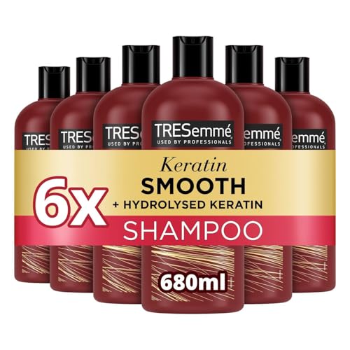 TRESemme Keratin Smooth Shampoo salon professional quality hair care for 72h frizz control smoothness & shine 6x 680 ml