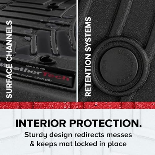 WeatherTech Custom Fit FloorLiners for Toyota Tundra (CrewMax), Tundra Hybrid - 1st & 2nd Row (441708-1-2), Black - Image 5