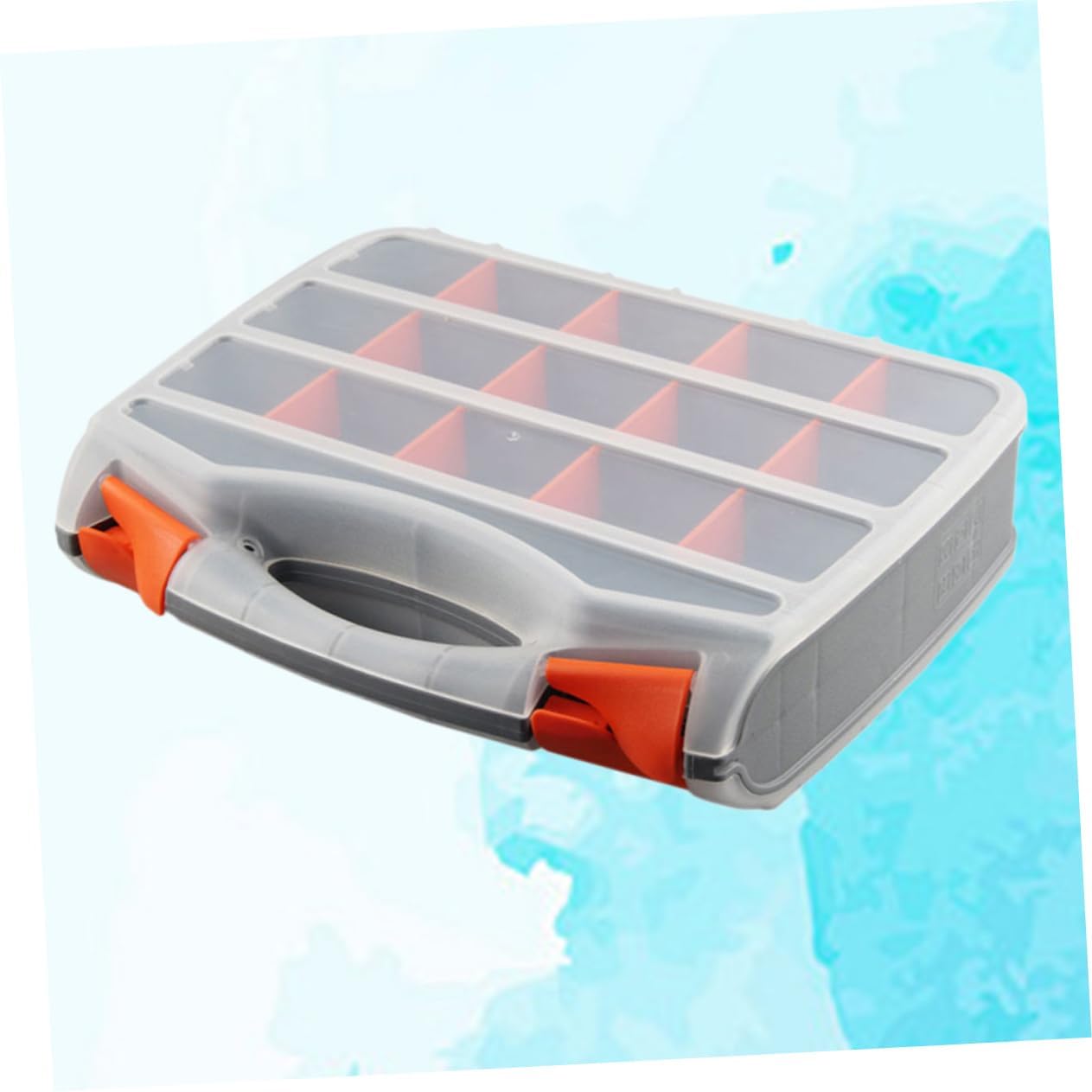 Dual-sided Plastic Storage Box Adjustable Dividers Portable Handheld Organizer for Screws and Electronic Components Tool Holder for Craft and Hardware Storage