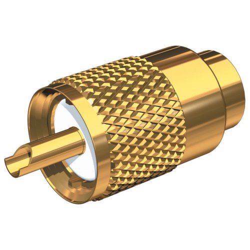 1 - Shakespeare PL-259-8X-G Solder-Type Connector w/UG176 Adapter & DooDad® Cable Strain Relief f/RG-8X Coax