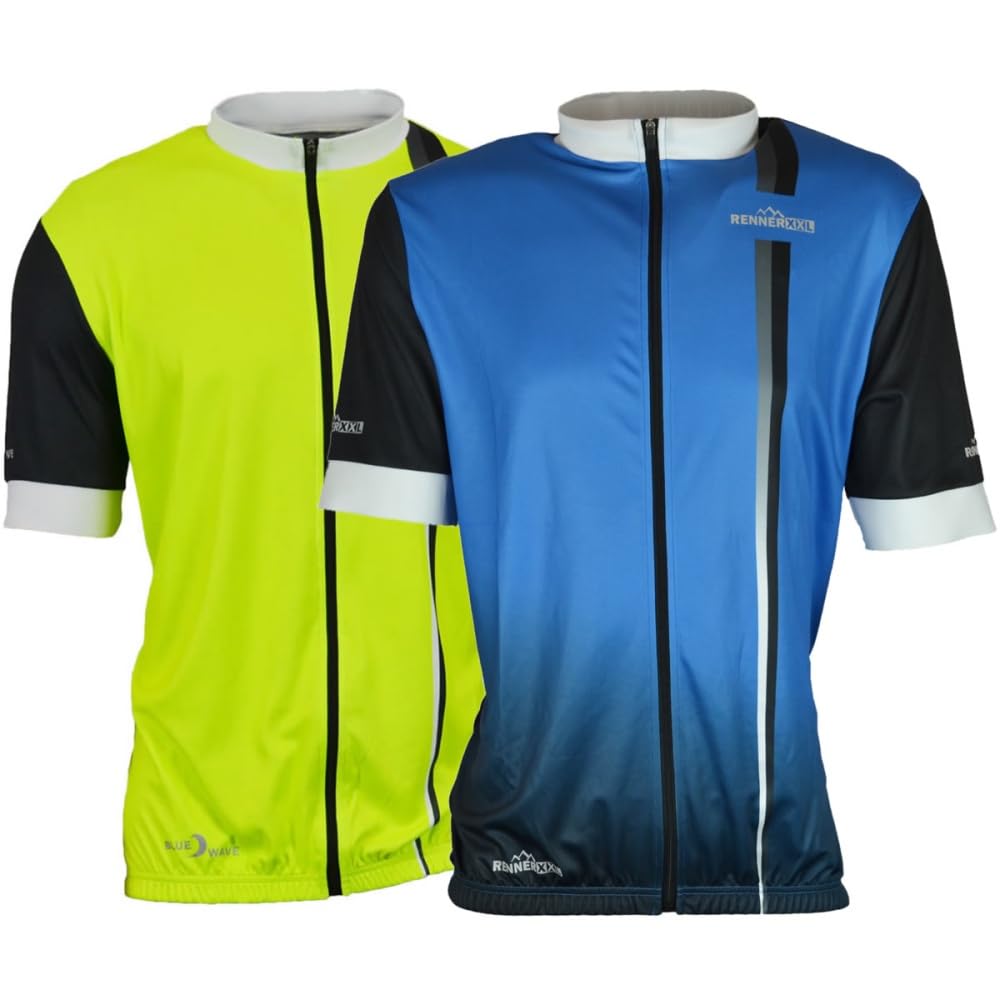Alexander Herren Fahrrad Trikot Shirt | Funktions Radtrikot Kurzarm mit Rückentasche | atmungsaktiv schnelltrocknend elastisch | Übergrößen XXXL 4XL 5XL 6XL 7XL 8XL