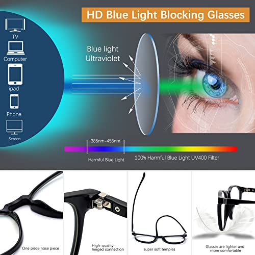 Image of Blue Light Blocking Glasses for Women /Men - 4-Pack Computer Reading /Gaming /TV /Phone Glasses, Anti-Glare
