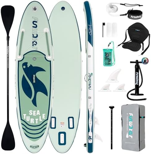 FunWater Inflatable Stand Up Paddle Board with Premium SUP Paddleboard Accessories, Anti-Slip EVA Deck, 11'6''/11'/10'6'' Paddle Boards for Adults & Youth of All Skill Levels