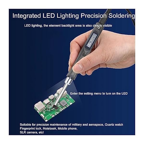 Lödning kit Smart elektrisk lödkolv, justerbar konstant temperatur snabb värme bärbar lödstationssats, elektrisk lödkolvsatssats (Color : With BC2 Tip, Size : 1)