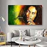 YYLPRQQ Bob Marley Leinwand Malerei Porträt Poster Und Drucke Wandkunst Bilder Für Wohnzimmer Dekor Einzigartiges Geschenk 50X70Cm
