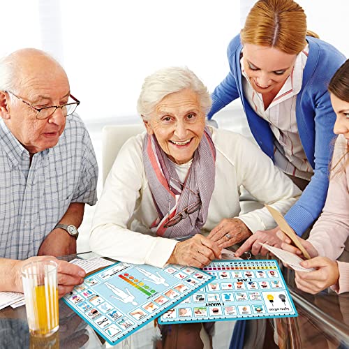 6 Pcs Communication Board for Nonverbal Adults Aphasia Colorful Picture Symbol Communication Cards for Patients Children(Blue) - Image 7