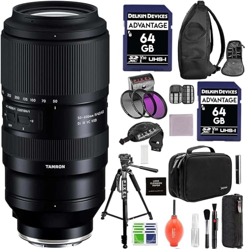 Image of Tamron 50-400mm f/4.5-6.3 Di III VC VXD Lens Compatible with Sony E with Advanced Accessory and Travel Bundle | 6 Year USA Manufacturer Warranty | AFA067S-700 | Tamron 50-400mm Sony E