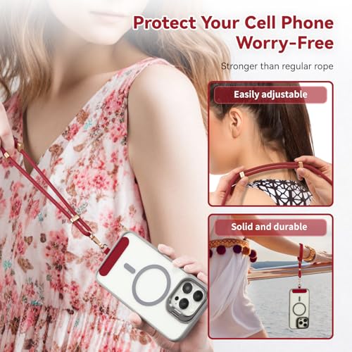 Image of VVAAGG Cell Phone Lanyard for iPhone: Crossbody Phone Strap Adjustable Neck Wrist Strap Anti Theft Long Lanyard Travel Essential for Women Most iPhone and Android Smartphones