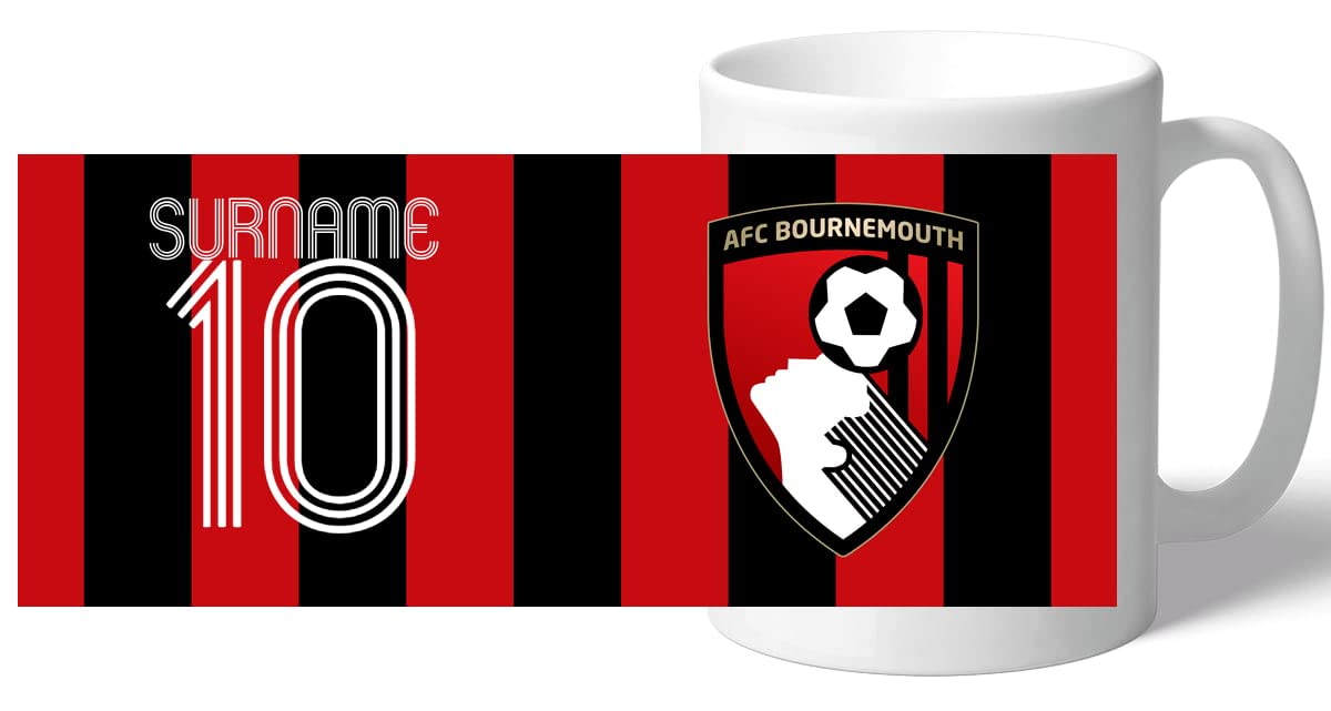 AFC Bournemouth Personalised 'Retro Shirt' Design 11oz Mug Fans, Great for  Cherries Football Supporters, Ceramic Tea Coffee Mug : Amazon.co.uk: Home &  Kitchen