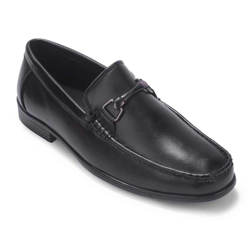 liberty Fortune VAL-32E Formal Shoes for Men - Black Slip-On Moccasins | Soft Cushioned Footbed, Office, Boardroom, Interview, Wedding, Festive & Formal Dress Shoes for Everyday Formal Wear-picture-11