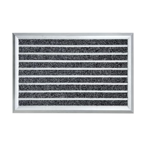 RATSTONE Fußmatte Außen 60x40 cm,Fussmatte Aussen,Aluminium Fußmatte Außen Rahmen Fußmatten,Extrem Strapazierfähig,Wetterfeste Schmutzfangmatte,Für Die Haustür