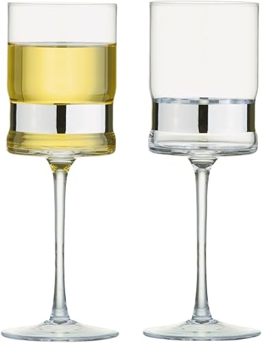 Miniatura 15 de SoHo - Copas de vino hechas a mano, perfectas para vino tinto, vino blanco, agua o bebidas, 12 onzas, color dorado, juego de 2 elegantes copas de