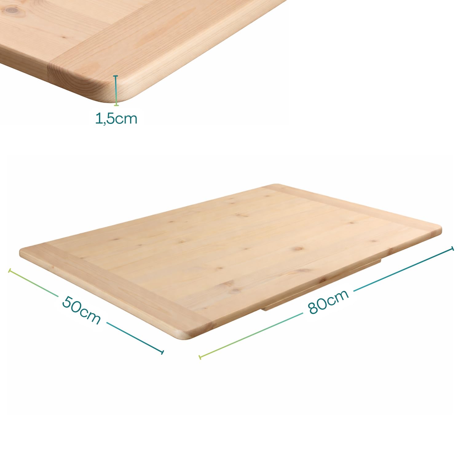 Spianatoia In Legno Di Faggio Fackelmann 38x58 Cm Con Bordi Rialzati, Per Pasta E Impasti Fatti In Casa