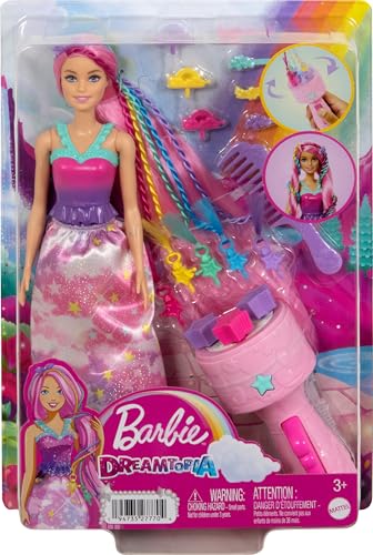 Barbie - Muñeca con cabello mágico trenzado y accesorios miniatura 6
