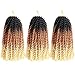 Dansama GoGo Curl Crochet Braids Beach Curl Ocean Wave Crochet Synthetic Hair Extensions (8 inch (Pack of 3),Black Brown Blonde)