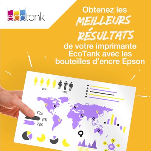 Epson Jaune 113 EcoTank Jaune pigmenté, Bouteilles d'encre d'origine, ET-5150 ET-5170 ET-5800 ET-5850 ET-5880 ET-16600 ET-16650