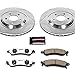 Power Stop K1304-26 Front Z26 Carbon Fiber Brake Pads with Drilled & Slotted Brake Rotors Kit