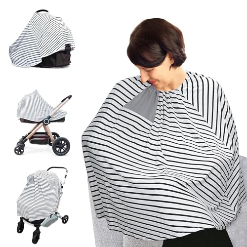 Image of Breastfeeding Cover - Soft Breathable Nursing Poncho - Free View - Multi Use - Newborn Essentials