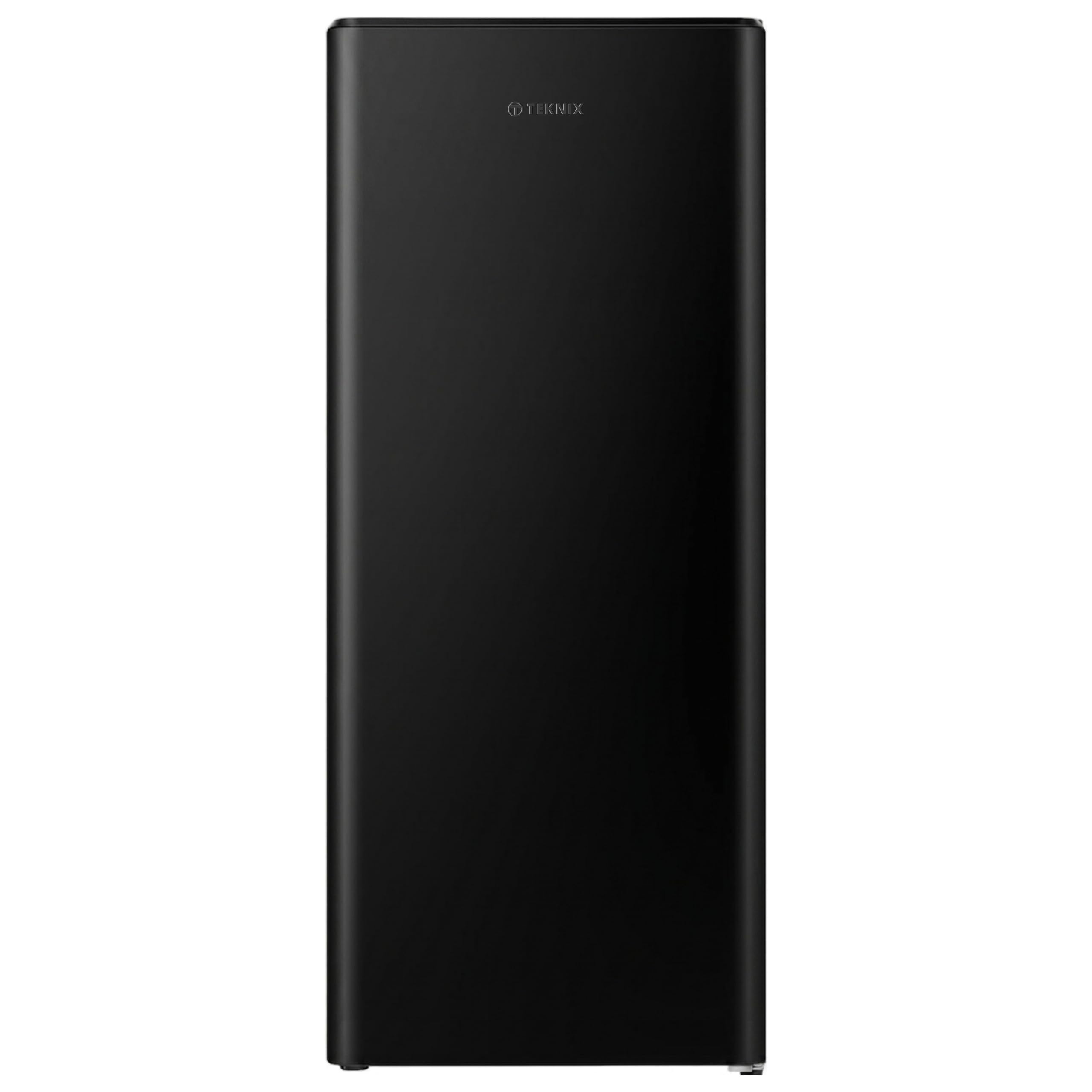 Teknix T2R128B 52cm Freestanding Retro Fridge - 165 Litre Capacity with 4 Star Ice Box - Chrome Wine Rack - Stainless Trim - Black - E Rated, H128.0 x W52.0 x D51.0