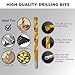 276pc Titanium Twist Drill Bit Set with S2 Bits 135° Tip High Speed Steel, Size from 1/16