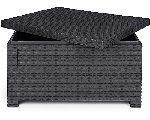 Ondis24 Gartentisch Olimpia, Loungetisch mit Aufbewahrungsbox, Beistelltisch mit Staufach aus Kunststoff, 168 Liter… – Bild 3