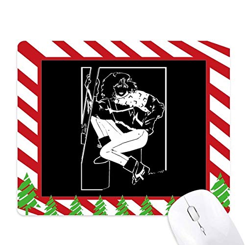 Tapis de souris ski de fond noir pour une ambiance de chalet de montagne au bureau