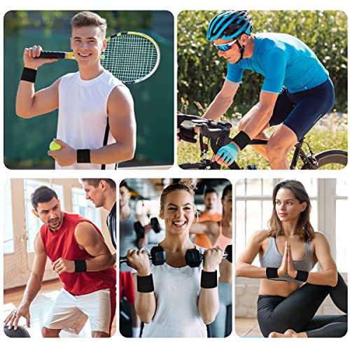 Aucuu Pulseira esportiva para homens e mulheres, 2 peças de faixas de transpiração absorventes, faix