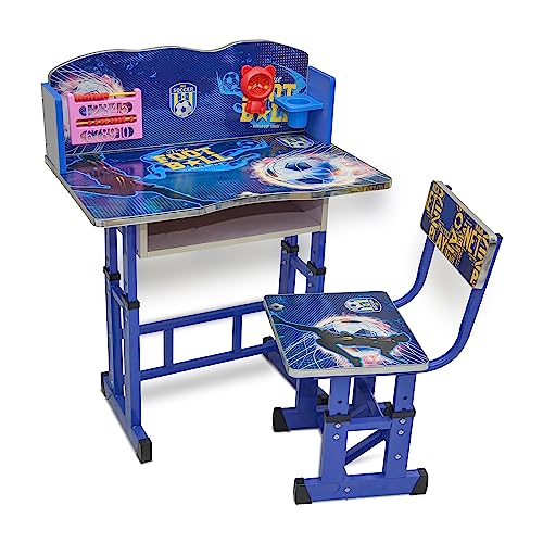 Multi Home Furniture Blue Adjustable Kids Study Table and Ch...