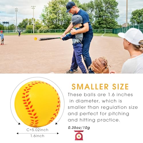 Urspasol 20 Pack Mini Foam Baseballs 1.6-Inch Pitching Machine Baseball - Perfect for Hitting Practice and Pitching Improve Your Batting Accuracy Training Black Stitching Black