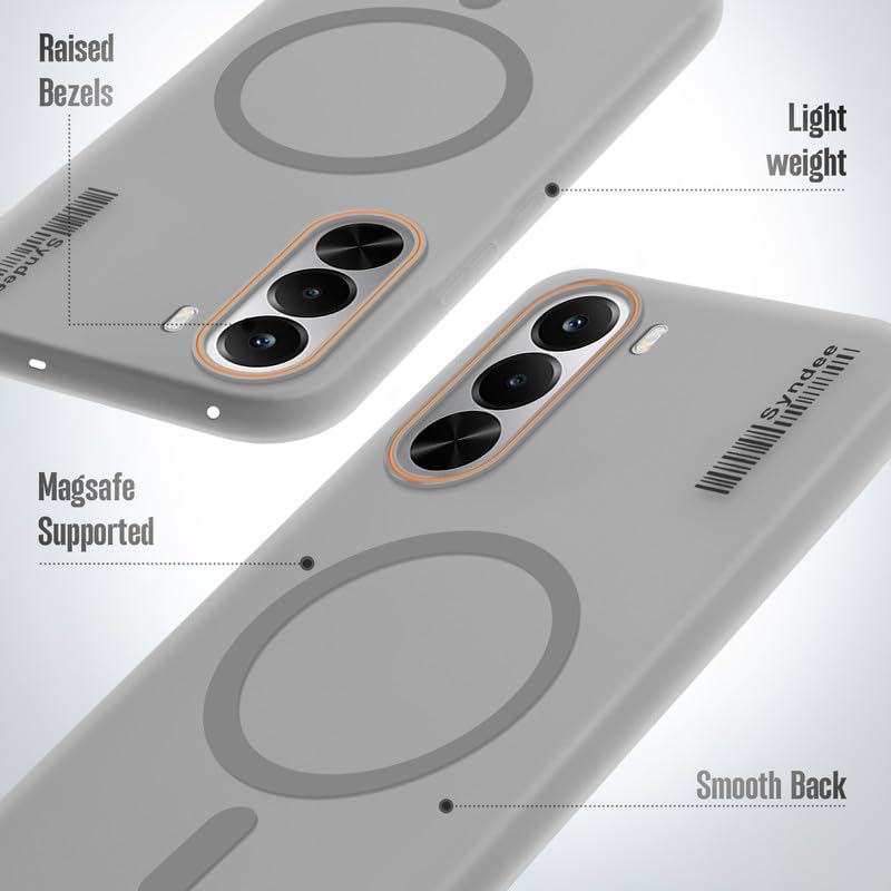 Image of Mr. Case Back Cover for Realme P4x 5G Sleek Frosted Translucent Back Only Compatible with Wireless Magnetic Accessories | Anti-Scratch Shockproof Phone Case - Grey