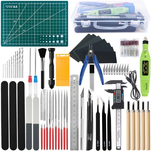 WOOWAIR Outils de Modelisme, 85 Pièces Gundam Modèle d'outils Kit, Ensemble d'outils de Construction de Loisirs, avec Lime, Foret, Pied à Coulisse Numérique, pour...