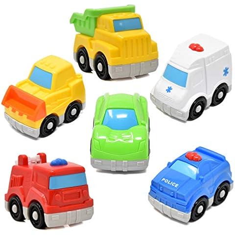 Number 1 in Gadgets Mini Toy Vehicles for Toddlers, 6 Pack Dump Truck Car Fire Truck Construction Police Ambulance Plastic Cars Play Kit Set Cover
