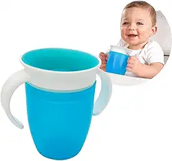 Copo de Treinamento Mágico 360 Antivazamento para Crianças Beber de Qualquer Lado Sem Derramar Liquidos (AZUL)