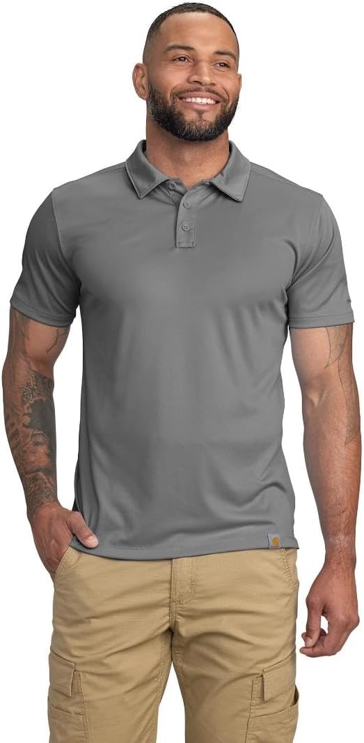 Carhartt Mens Force Sun Defender Lightweight Short-Sleeve Polo