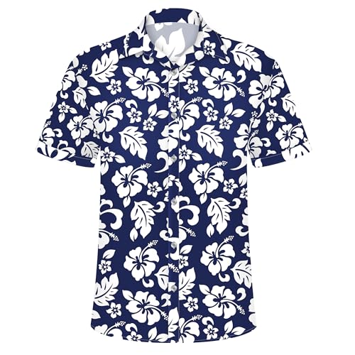 Image of Hawaiian Shirt for Men Tropical Shirts Summer Beach Button Down Short Sleeve Luau Aloha Floral Cruise Vacation Outfit 2026