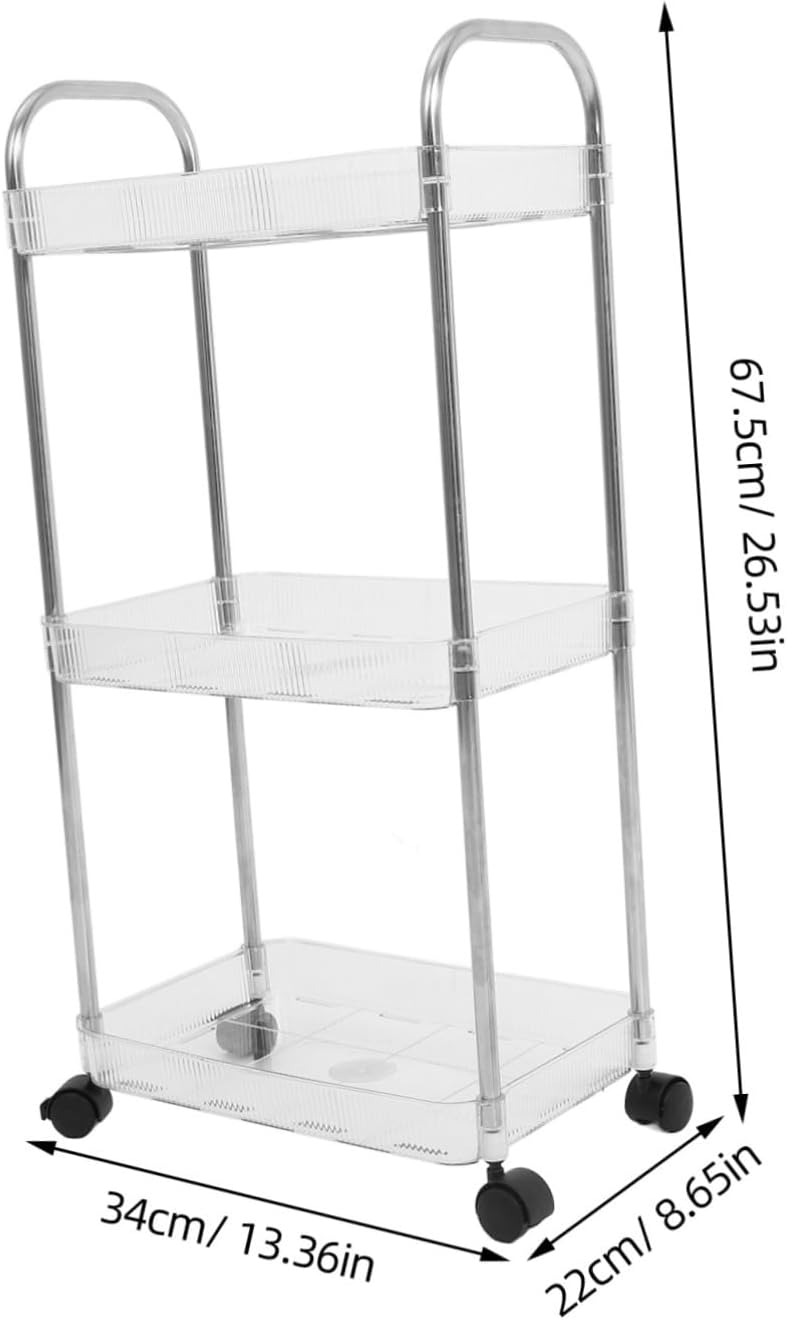 VALICLUD Movable Multi-Tier Rolling Cart for Salon Storage Utility Trolley Wheels for Organizing Hair Products Salons and Beauty Parlors