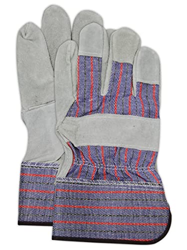 MAGID TB325IEST-XL Cow Split Leather Palm Glove, XL, Gray (Pack of 12)
